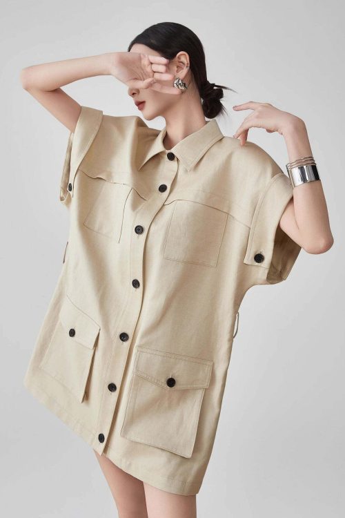 Pocket Mini Shirt Dress