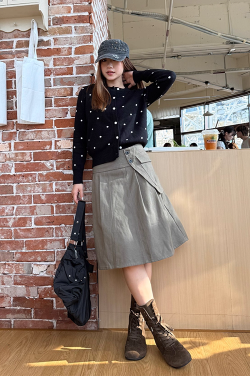 Polka Dot Knit Cardigan