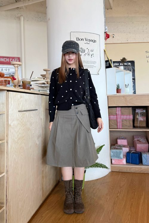 Polka Dot Knit Cardigan