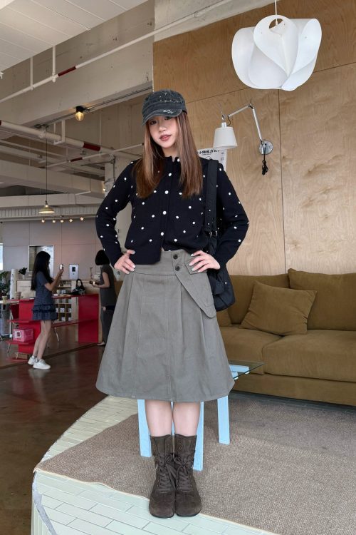 Polka Dot Knit Cardigan