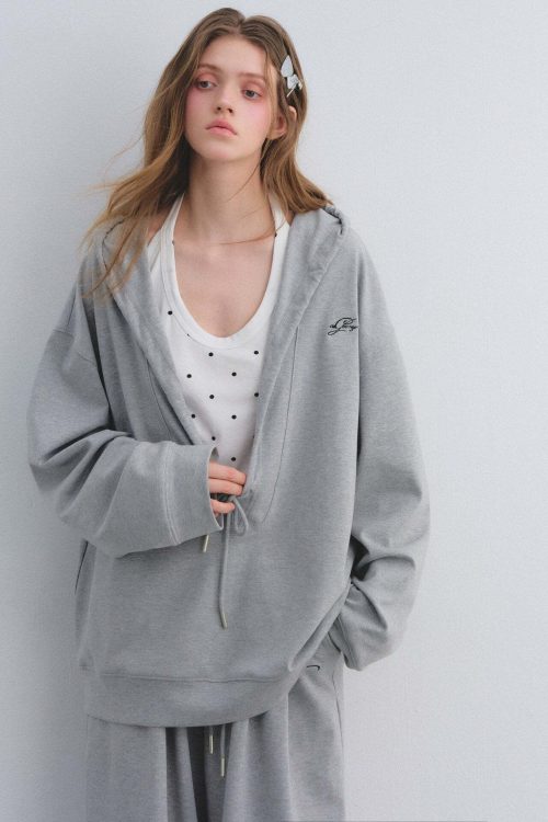 Polka Dot Vest V-Neck Hoodie / Loose Casual Sweatpants