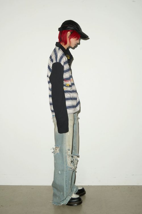 Polo Neck Long Sleeve T-Shirt