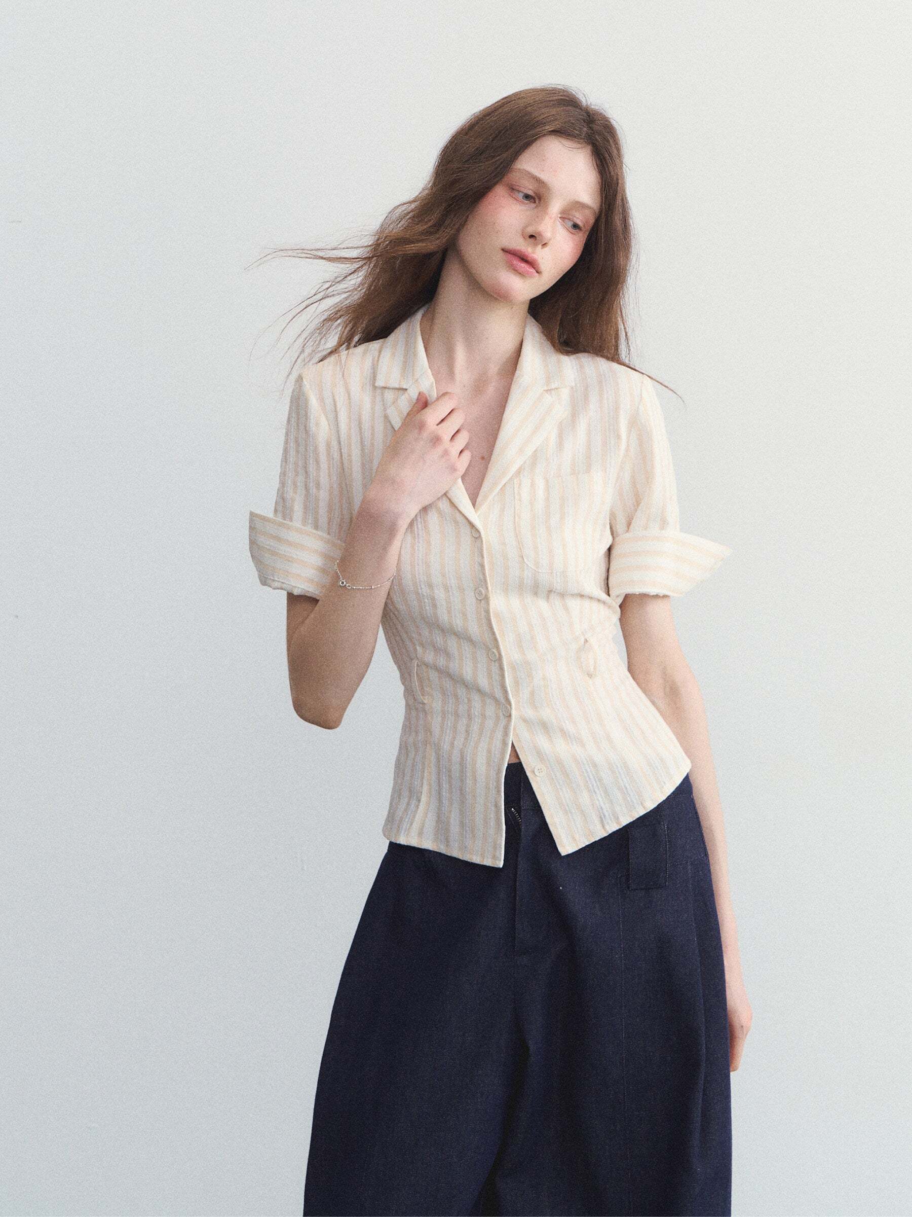 Polo Neck Striped Shirt