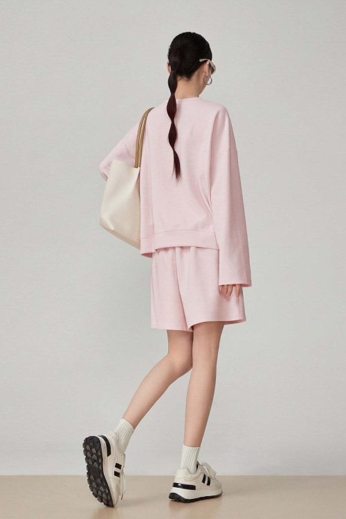 Pony Embroidered Long Sleeve Sweatshirt / Loose Shorts