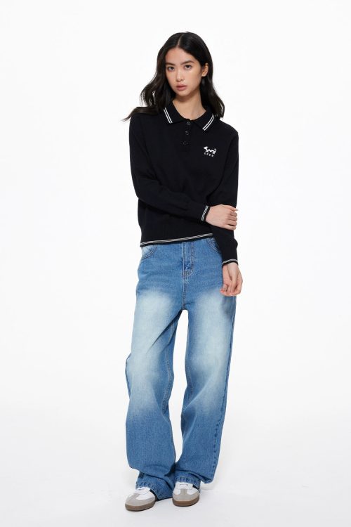 Puppy Polo Knit Top