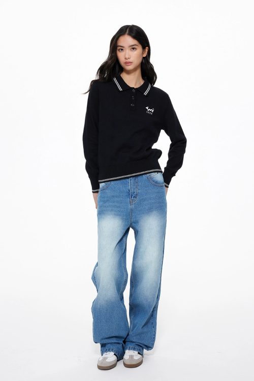 Puppy Polo Knit Top