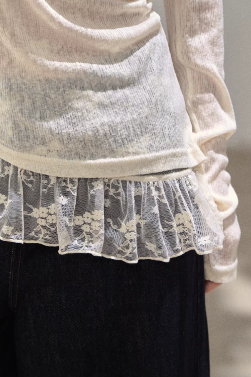 Race Off Shoulder Knit Tops
