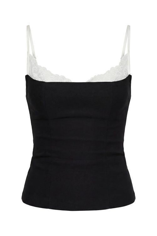 Renaissance Corset Lace Top Black / White