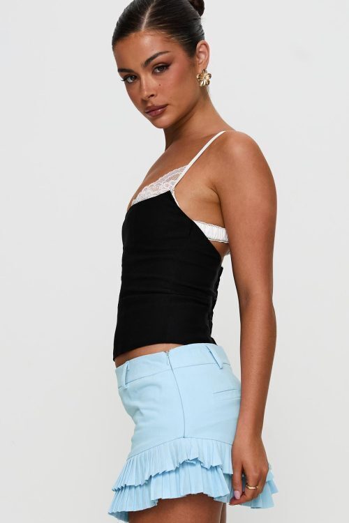 Renaissance Corset Lace Top Black / White