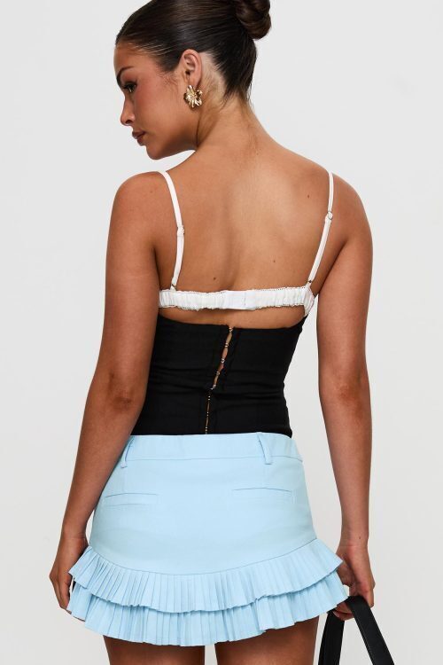 Renaissance Corset Lace Top Black / White