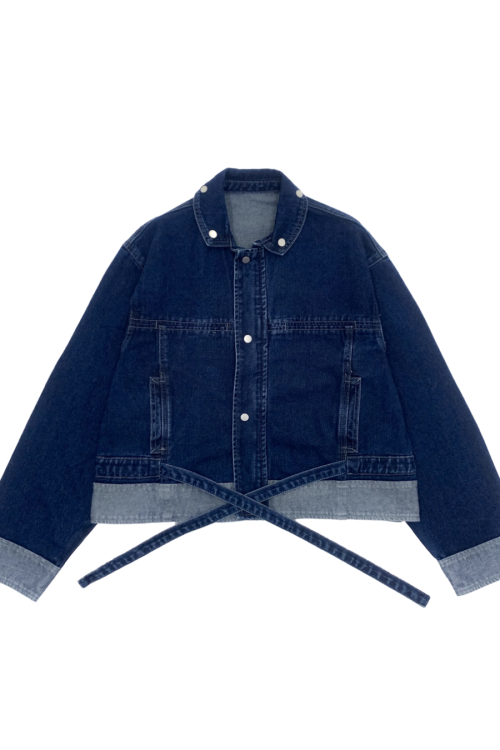 Retro Blue Denim Jacket / Wide Denim Pants