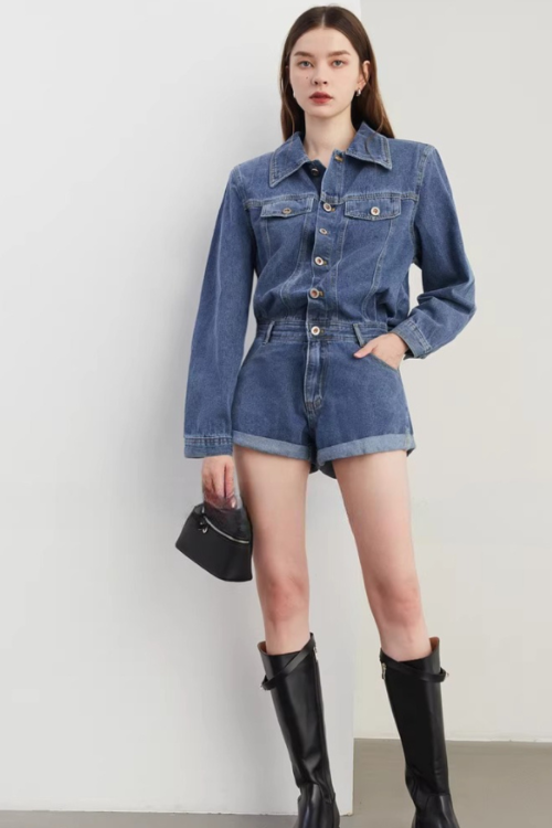 Retro  Blue Jumpsuit