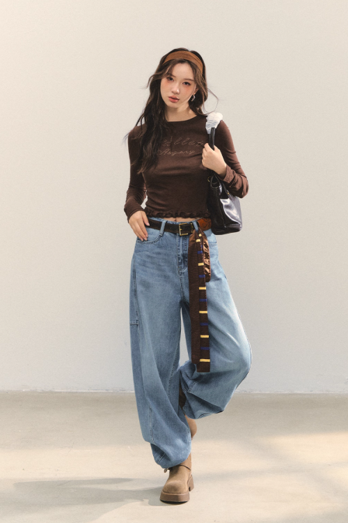 Retro Casual Khaki Jacket / Long-Sleeve Top