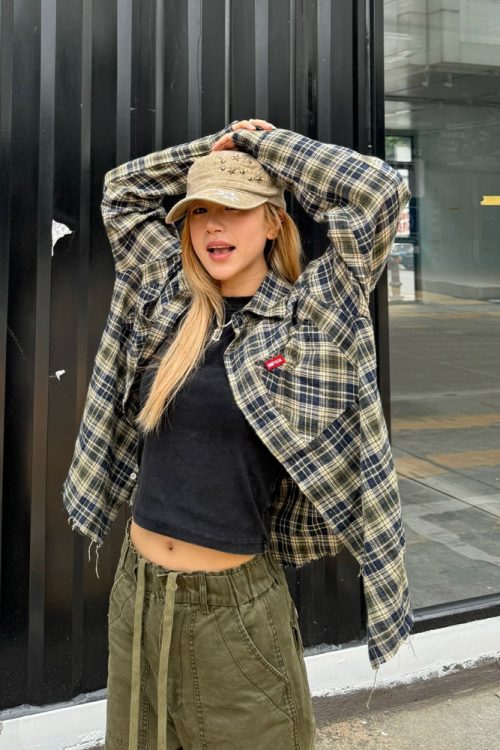 Retro Checkered Long Sleeve Shirt