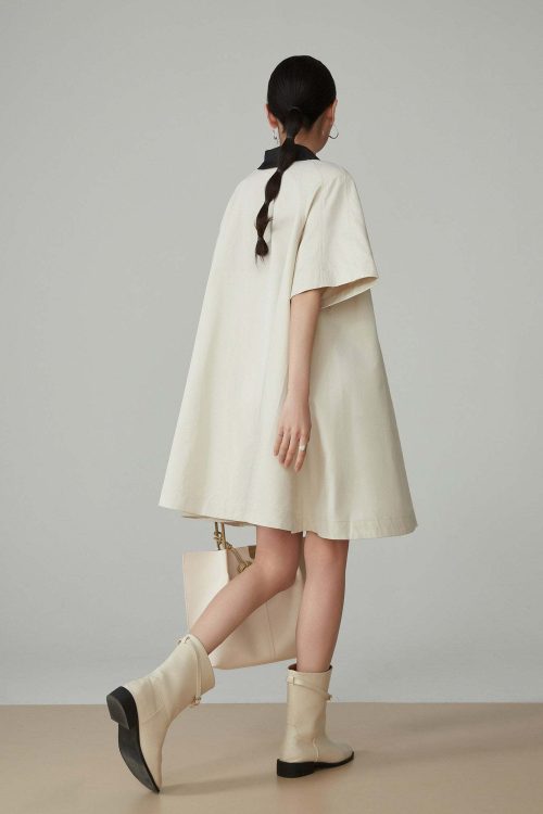 Retro Color-Blocked T-Shirt Dress