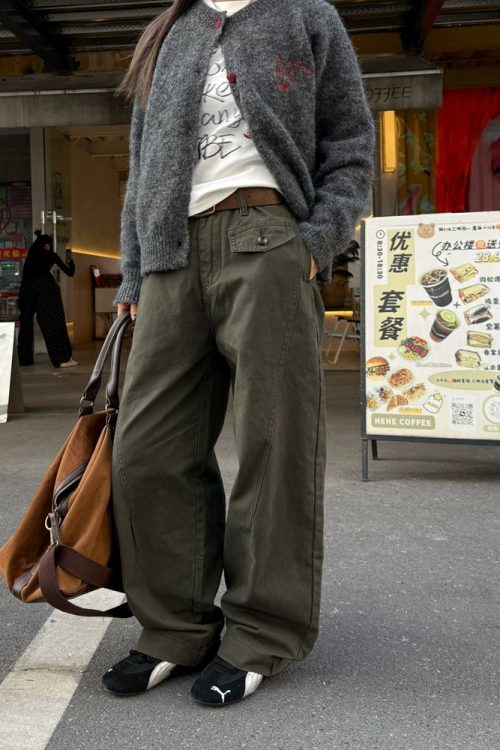 Retro Curved Knife Pants