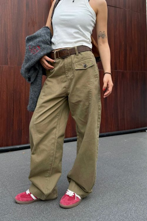 Retro Curved Knife Pants
