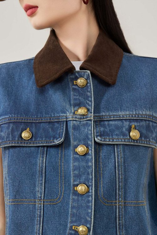 Retro Denim Vest / Denim Mini Skirt