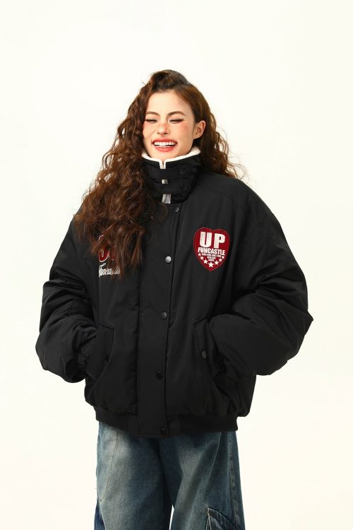 Retro Lambswool Collar Cotton Jacket