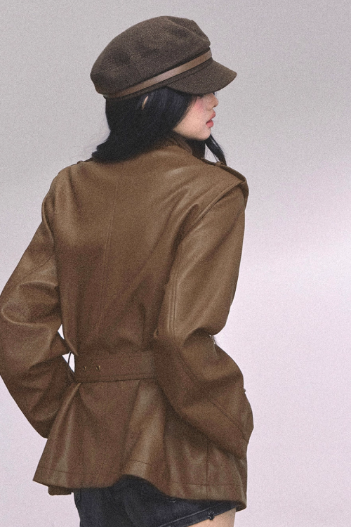 Retro Oversized Leather Jacket