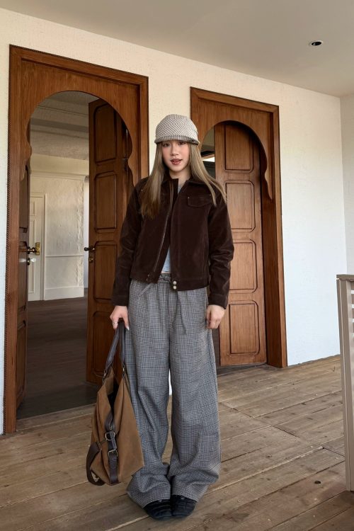 Retro Plaid Patchwork Pants