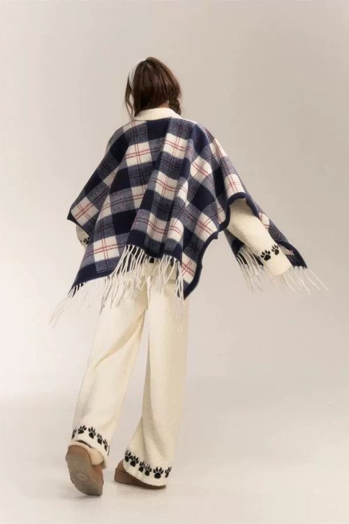 Retro Plaid Shawl Scarf