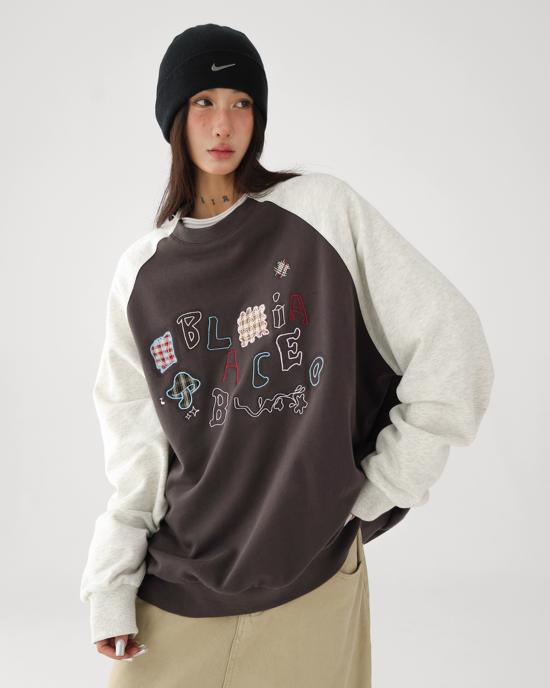 Retro Raglan Oversize Tops