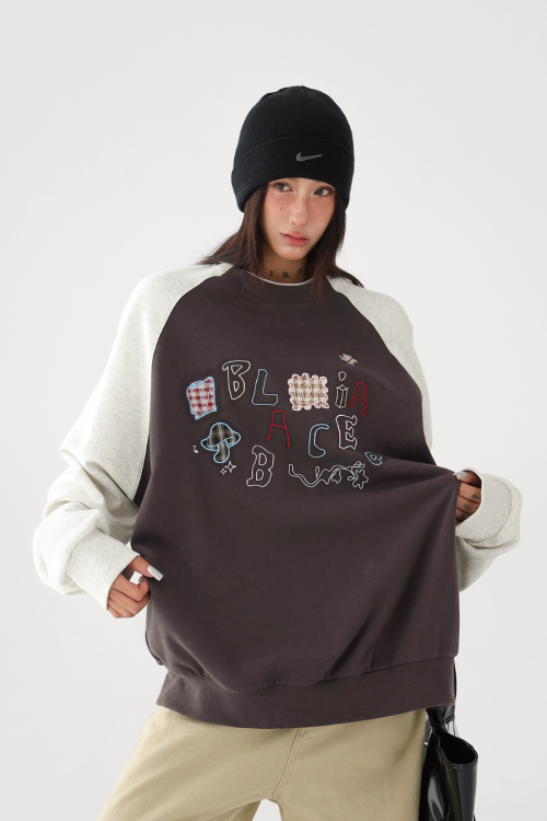 Retro Raglan Oversize Tops
