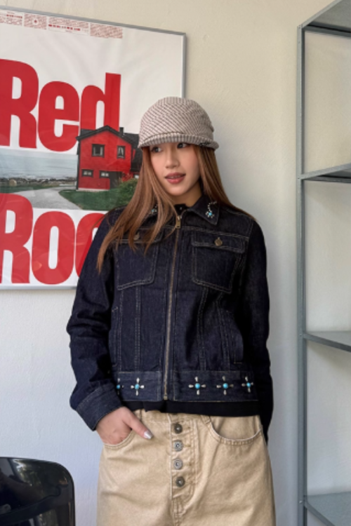 Retro Studded Denim Jacket