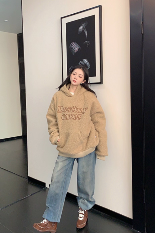 Retro Tweed Pullover Hoodie