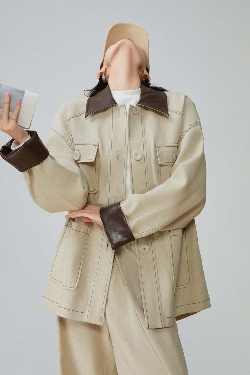 Retro Work Jacket / Wide Pants