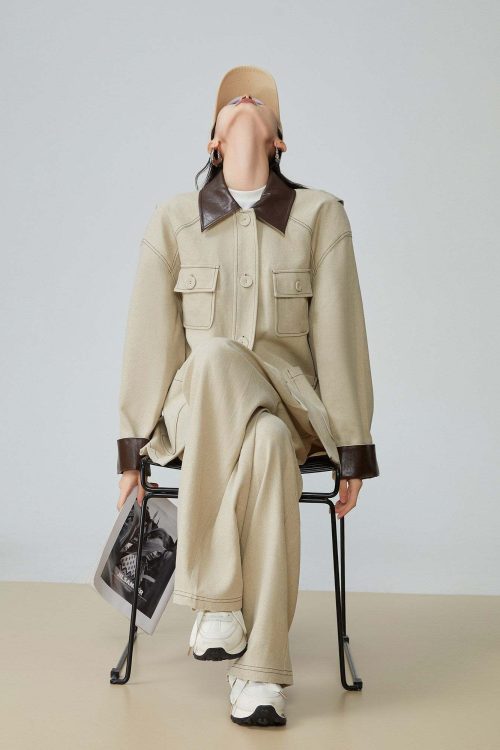 Retro Work Jacket / Wide Pants