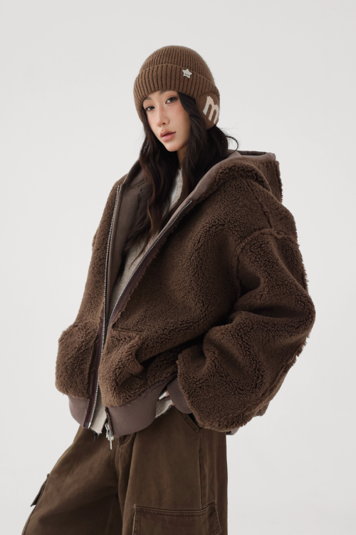 Reversible Nylon Boa Jacket