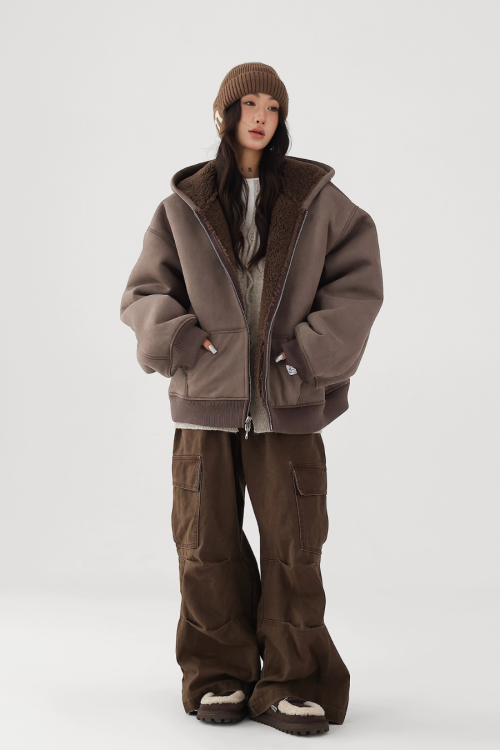 Reversible Nylon Boa Jacket