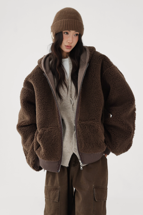 Reversible Nylon Boa Jacket