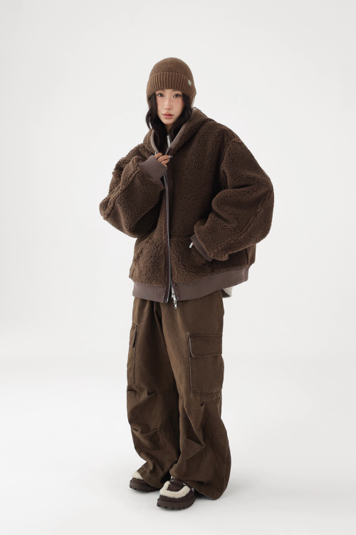 Reversible Nylon Boa Jacket