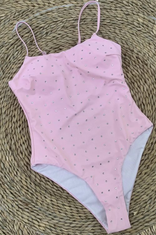 Rhinestone One Piece Swimsuit