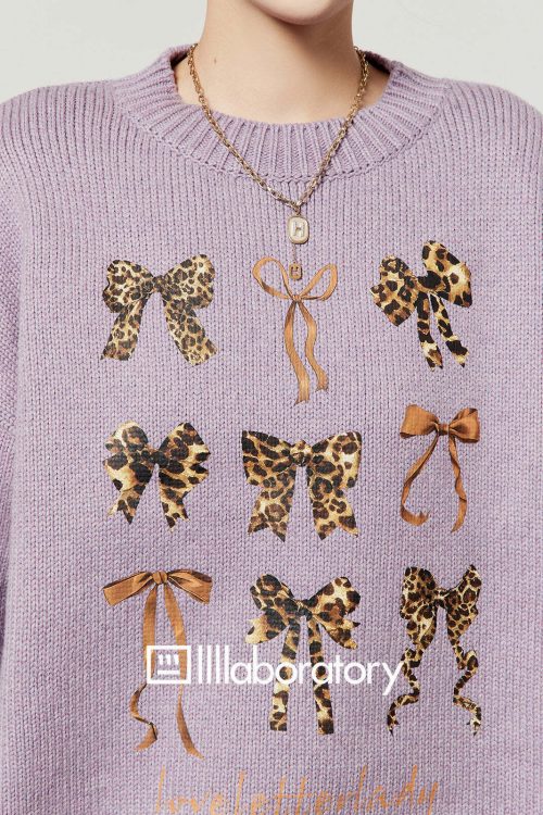 Ribbon Design Knit Top / Knit Mini Skirt