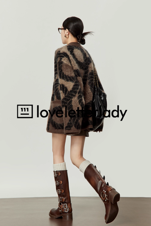 Rope Design Knit Cardigan