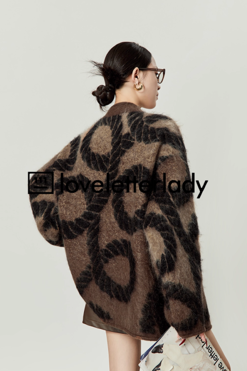 Rope Design Knit Cardigan