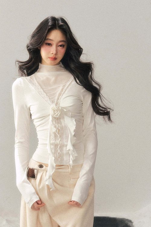 Rose Frill Lace Top