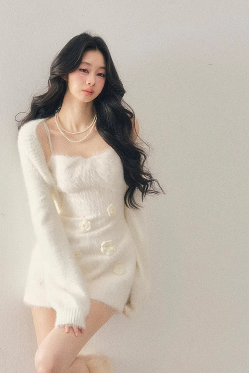 Rose Motif French Mini Dress