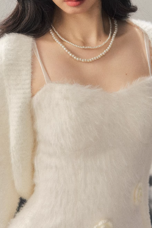 Rose Motif French Mini Dress