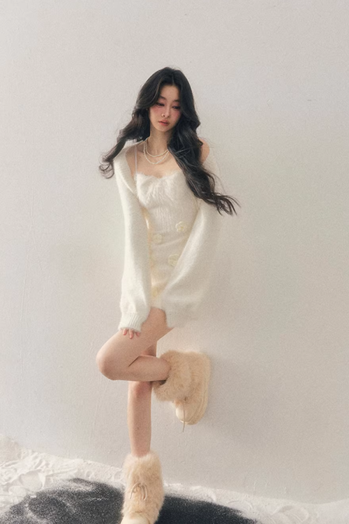 Rose Motif French Mini Dress