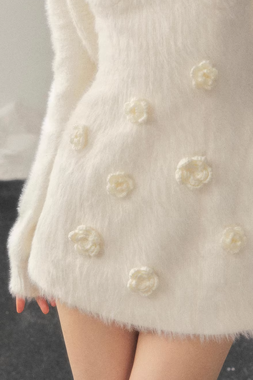 Rose Motif French Mini Dress