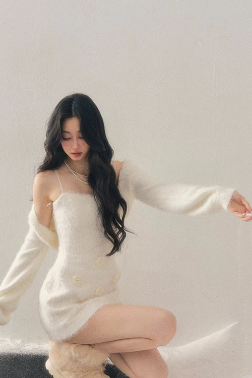 Rose Motif French Mini Dress