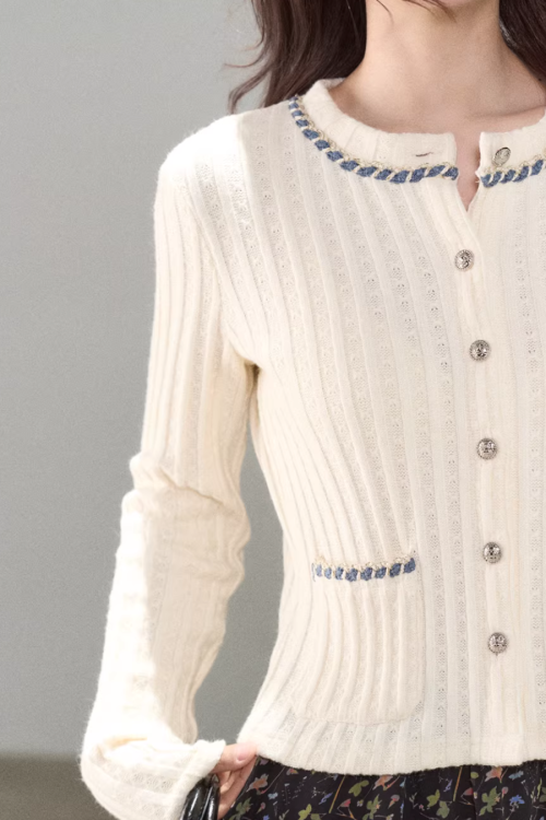 Round Neck Tight Knit Top