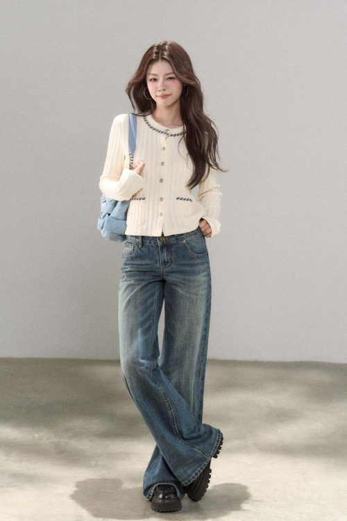 Round Neck Tight Knit Top