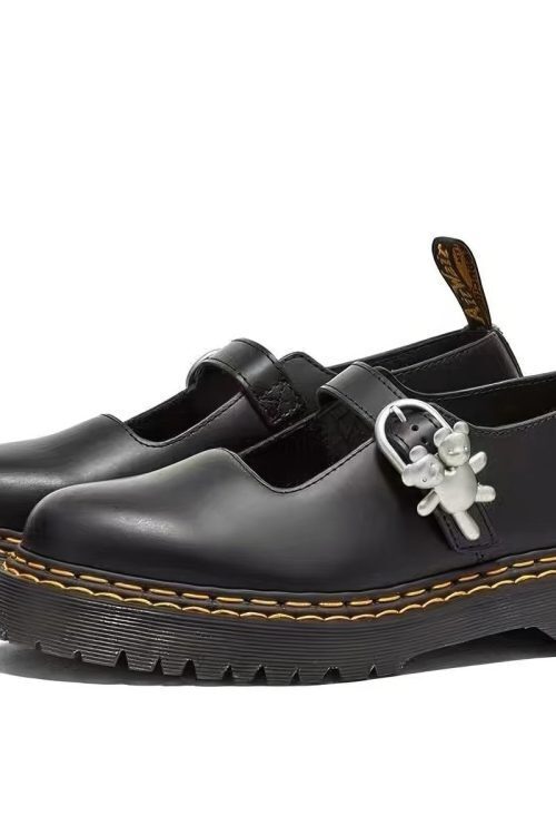 Rounded Toe Platform Mary Jane Shoes