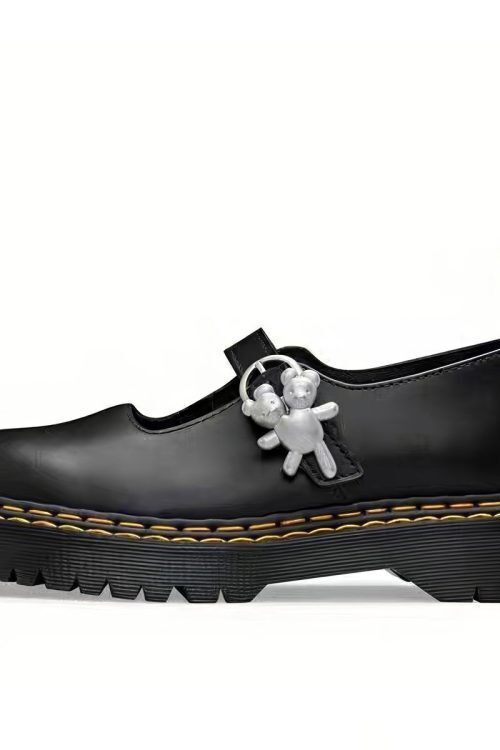 Rounded Toe Platform Mary Jane Shoes